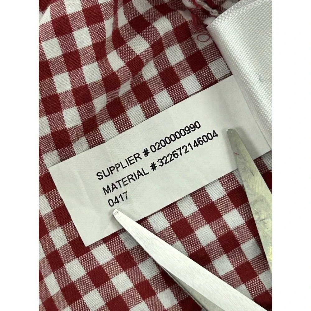 Ralph Lauren Boys Size 5 Red White Gingham Button Down Long Sleeve Cotton Shirt